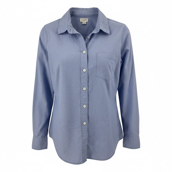 J.Crew Tops - J.Crew‎ Re-Imagined Blue Chambray Button Down Shirt Womens Size S Long Sleeve